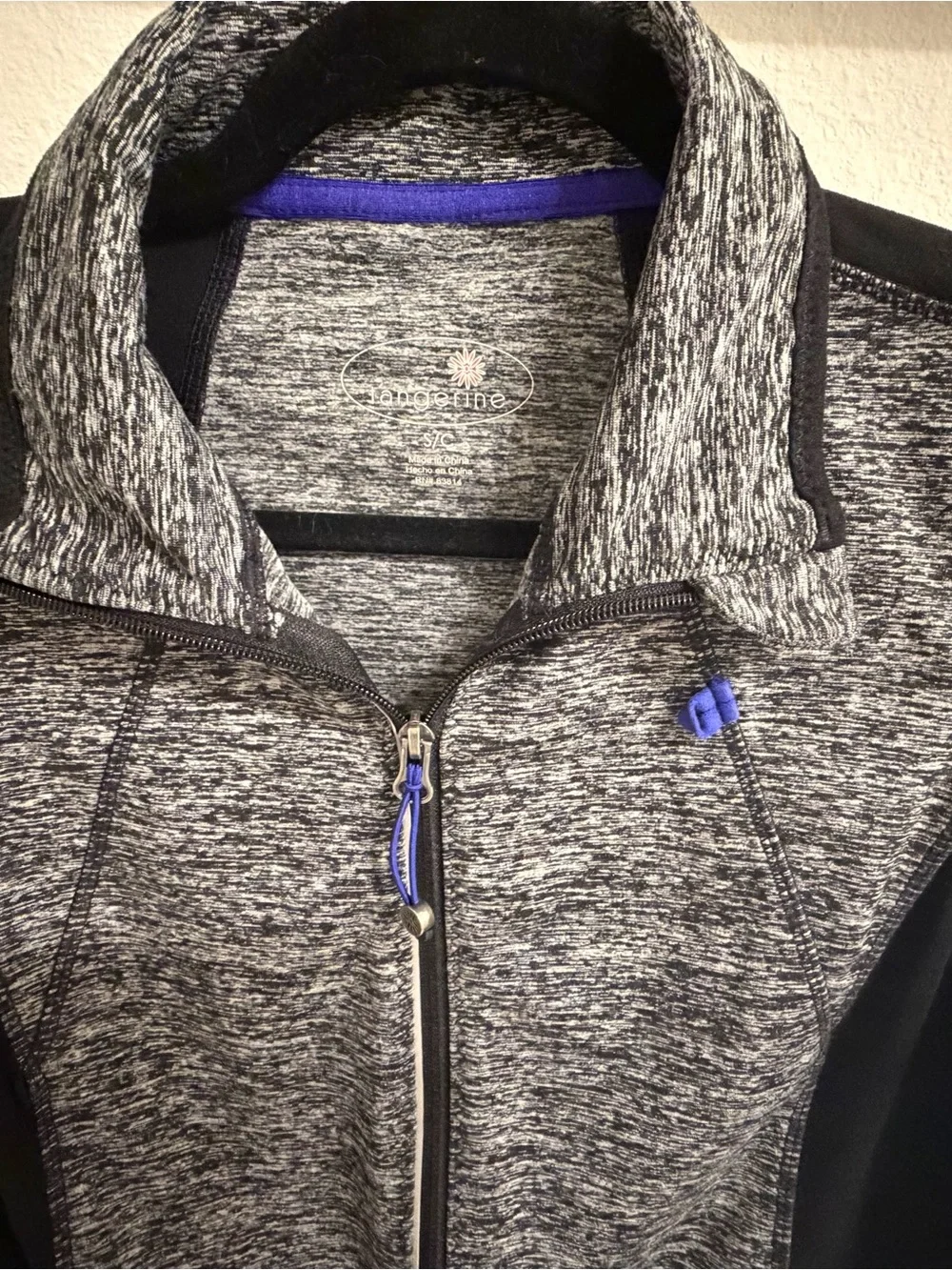 Tangerine Womens 2pc Tracksuit Set Full Zip Pockets Stretch S Black Gray Black